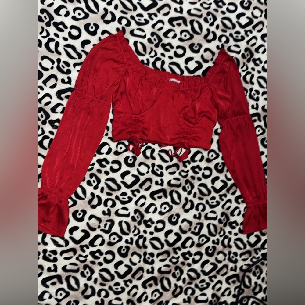Red Cropped Blouse